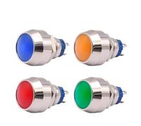 Customized 12mm LED Metal Switch On Off Push Button 12V 24V 220V Momentary Latching Illuminated Push-button Switch Pushbutton NWPNLXEA(White Led,MOMENTARY_12-24V)