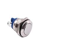 Customized 16mm Metal Switch ON OFF 1NO 3A Self Reset SPST Momentary Push Button Switch 2 Solder Pin Screw Flat Rould High Head NWPNLXEA(Screw Pin)