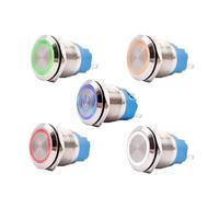 Customized 22mm Panel Mounted Metal Push Button Switch ON OFF 12V 220V Light 1NO1NC Spdt Latching Momentary Switch Dpdt 2NO2NC NWPNLXEA(12-24V Blue)