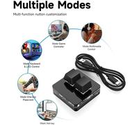 Customized Copy Paste 2 Keys USB-C Programmable Gaming Keyboards with LED Light Hot Mechanical Keyboard Macro (Black no Word)