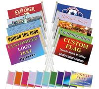 Customized Double-Sided Hand-Held Batch Flags, Featuring Photo/Logo/Text Printing, Ideal for Outdoor Parties, Celebrations, Sporting Events, and Charity Activities. (15x25CM/6x10in)