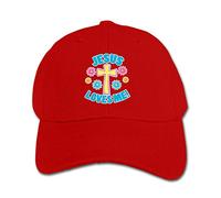 Customized Easter Jesus Loves Me with Cross and Flowers Toddler Geek Baseball Caps for Children Black