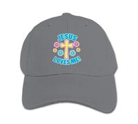 Customized Easter Jesus Loves Me with Cross and Flowers Toddler Geek Baseball Caps for Children Black