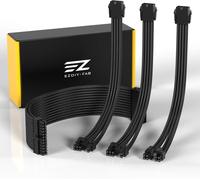 Customized PSU Extension Cable,Power Extension MOD Sleeve GPU PC PC Power Supply Black