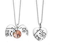CustomizeFactory Petit collier avec médaillon photo personnalisé avec ours câlin en forme de cœur - Ouverture et fermeture en forme de cœur - Cadeau pour mère/épouse et trésor de précieux souvenirs -