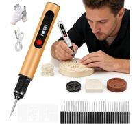 Customizer Stylo de gravure électrique sans fil USB 2 en 1 Mini graveur rechargeable portable pour bois, métal, verre, plastique, pierre, bijoux (doré)