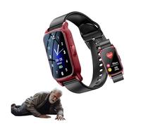customty Montre intelligente avec détection de chute pour personnes âgées avec appel SOS et GPS, montre de sécurité pour personnes âgées pour homme et femme, bracelet d'alerte d'urgence pour personnes