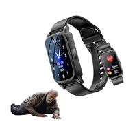 customty Montre intelligente avec détection de chute pour personnes âgées avec appel SOS et GPS, montre de sécurité pour personnes âgées pour homme et femme, bracelet d'alerte d'urgence pour personnes
