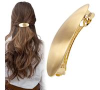 CustomyLife Grande barrette à cheveux ovale vintage en métal doré de 7,6 cm pour mariage, bal de fin d'année, accessoires de cheveux formels pour femmes et filles, cheveux longs et épais