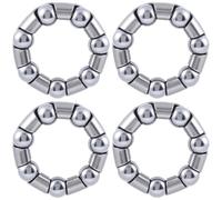 CustomyLife Lot de 4 roulements de pédalier de vélo de 0,6 cm x 7 balles, roulement de pédalier de pédalier de vélo, pièce de réparation pour Schwinn Mountain Genesis Stretch - Argenté