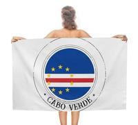 CustonCares Cabo Verde Serviette de plage résistante au sable et à la décoloration - Serviette de bain pré-lavée pour adulte - Drapeau de la ville de campagne - Souvenir - 78,7 x 139,7 cm - Pour