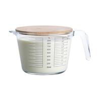 Custrums de cuisine - 8,46x4,92 pouces de récipient en verre Mesure pour les fournitures de cuisson, outils de cuisine sécurisés au micro-ondes avec couvercle, idéal pour le mélange de cuisson des