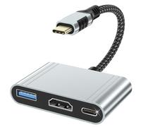 Cuszwee 3 en 1 Adaptateur USB C vers HDMI 4K, Adaptateur Multiport AV Numérique USBC avec HDMI, PD 3.0 Charge, USB 3.0, Câble Type C Hub Compatible avec iPhone 17 series, MacBook,iPad Pro/Air, Samsung