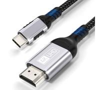 Cuszwee Câble USB C vers HDMI 4K 1.8M,Cable USB C vers HDMI UHD Adaptateur Thunderbolt 3/4 Compatible avec i Phone 17 16 Pro Max/15 Pro,MacBook Pro/Air,iMac,iPad Pro/Air,Samsung Galaxy S24/S23 Ultra