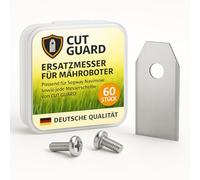 CUT GUARD Lot de 60 lames de rechange, 35 x 18 x 0,8 mm, pour robot tondeuse Segway Navimow i105E i108E H500E H800E, Husqvarna Automower et Gardena Sileno avec vis