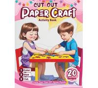 Cut Out Paper Craft Activity Book: Color, Cut, and Paste to Create Your Own DIY Jigsaw Puzzles - 20 Fun Designs Featuring Cute Monsters, Flowers, Food, and More for Kids 5+