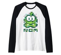 Cut The Rope : T-Shirt Om Nom Juxtapose Pixels Manche Raglan