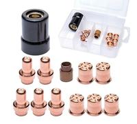 Cut40 Kit consommable pour cutter plasma - 5 électrodes, 5 buses, tourbillon pour anneau et couvercle de protection, compatible avec les systèmes Hypertherm Cut40