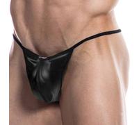 CUT4MEN String Ficelle Renaissance Simili Cuir Noir Noir L