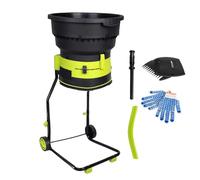 CUTANGELAR Broyeur de déchets de jardin électrique sans lame, broyeur de feuilles 2500 W avec trémie de 54 cm de large, de l'herbe et des petites branches pour le compostage(Nopowercord)