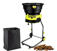 CUTANGELAR Broyeur de feuilles 2500 W avec roues et sac, broyeur électrique sans lame, broyeur de compost, trémie de 54 cm de large pour aiguilles de pin, chaume et débris de jardin(20mxpowercord)