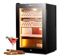CUTANGELAR Cave à cigares 50 L, Cave à cigares sans Givre, en cèdre Espagnol Naturel : contrôle Automatique 24h/24 et 7j/7, Format Compact 43 x 48 x 51 cm, Poids léger 14 kg(Cigarcabinet)
