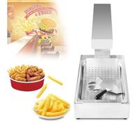 CUTANGELAR Chauffe-plats professionnel 1000 W en acier inoxydable - Chauffe-frites avec lampe chauffante, bac de récupération, conception hygiénique pour la restauration rapide (8,1 kg)