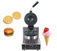 CUTANGELAR Gaufrier à sandwichs glacés UFO, presse à gaufres électrique à double tête avec contrôle de la durée et de la température, idéal pour les restaurants et les petits-déjeuners(Single Head)