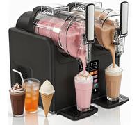 CUTANGELAR Glaçons Machine À Boissons, 430 W, 2 L, Double Bac, Granité, Pour Usage Commercial. Machine 7 En 1 Pour Granités Et Milkshakes, Avec Autonettoyage, Affichage Led, Smoothies(Black)