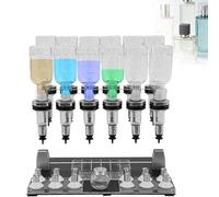 CUTANGELAR Kit Distributeur De Parfum pour Flacons De 200 ML, Kit De Transfert pour Machine De Remplissage De Liquide, avec 12 Têtes De Pompe Et 12 Coupelles De Test, pour Boutiques, Laboratoire