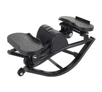 CUTANGELAR Le Stepper Latéral, Appareil Cardio Compact, Effectue Un Mouvement De Va-et-Vient. Il Est Équipé d'un Écran LCD Et De Bandes De Résistance. Idéal pour Appartement Ou Au Bureau.(Black)