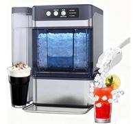 CUTANGELAR Machine À Glace Commerciale, Appareil À Glace Nugget Sur Plan De Travail. Prête En 5-8 Minutes Avec Réservoir Latéral 3L. Glace Pilée Malléable Idéale Pour Cocktails Et Café Glacé.