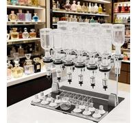 CUTANGELAR Machine De Remplissage De Parfum Manuelle, Distributeur De Liquide avec Flacons en Verre De 200 ML, Têtes De Pompe Et Coupelles De Test, pour Boutique, Laboratoire, Bar Et Petit Commerce
