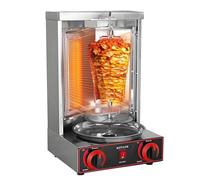 CUTANGELAR Machine Électrique À Kebab, Gril Vertical À Shawarma Avec Rotation 360°, Température Ajustable, Four À Gyros Acier Inoxydable Pour Restaurant, Usage Domestique.(Gas 2800P)