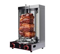 CUTANGELAR Machine Kebab Tournante 360°, Broilieur Shawarma Vertical Avec 2 Brûleurs, Gril Rôtissoire Acier Inoxydable, Brochettes Sans Fumée Pour Cuisine, Événements, Réceptions.(Gas 2800P)