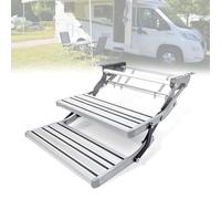 CUTANGELAR Marchepied Électrique pour Camping-Car, Escalier Rétractable Électrique, Construction en Alliage D'aluminium Antidérapant pour Une Entrée Sécurisée dans Les Caravanes.(Double)