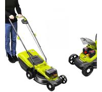 CUTANGELAR Tondeuse à Gazon électrique sans Fil autotractée 40 V - Lame en Acier de 33 cm, 3 400 TR/Min, 3 réglages de Hauteur- Idéale pour Les terrains en Pente et Les Grands Jardins(Battery*2)