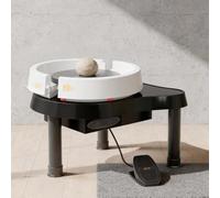 CUTANGELAR Tour De Potier Électrique 200 W avec Pédale Et Poignée Réglables, Idéal pour Les Enfants Et Les Débutants en Modelage d'argile.60-320 TR/Min, pour La Création D'objets en Céramique(Black)