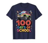 Cute 100 Days of School Cute Monster Truck Design Kids Boy T-Shirt