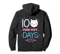 Cute 100 Purr-FECT Days Cat Pun Jeu de Mots pour l'école Sweat à Capuche