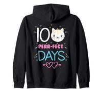 Cute 100 Purr-FECT Days Cat Pun Jeu de Mots pour l'école Sweat à Capuche