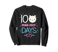 Cute 100 Purr-FECT Days Cat Pun Jeu de Mots pour l'école Sweatshirt