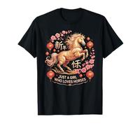 Cute 2026 Just Girl Who Loves Horse Lady Lunar Zodiac Art T-Shirt