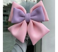 Cute 3D Bow Helmet Decoration pour two-tone ABS Cute 3D Bow Helmet(Pink + Purple)