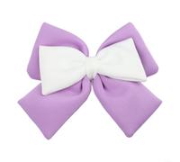 Cute 3D Bow Helmet Decoration pour two-tone ABS Cute 3D Bow Helmet(Purple + White)