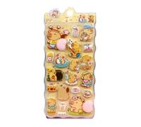 Cute 3D Stickers - Capybara Cartoon Decals | Funny Reusable Removable Toy Set, Adorable Animal Sticker Pack for Kids, Birthday Party Classroom Rewards Crafts Journal Phone Laptop Scrapbooking