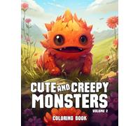 Cute and Creepy Monsters Coloring Book Volume 2: 50 Cute and Creepy Little Monsters Coloring Pages - Stress Relief and Relaxation for Adults and Teens