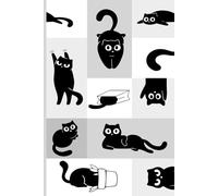 Cute and Funny Black Cat Notebook: 6x9 Graph Paper Journal - Adorable Kitty Illustrations on Each Spread, Grid Paper for Writing, Sketching and Note Taking