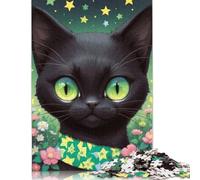 Cute and Funny Black Cat Puzzles 1000 Pieces Cadeau Unique Jeu Éducatif Défi Jouet À De Qualité Supérieure Peinture Art pour Adultes Et Enfants À Partir De 14 Ans 1000pcs (38x26cm)