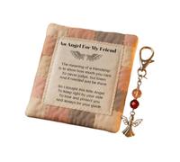 Cute Angel Keychain - Prayer Quilt with Angel Keychain, Pocket Prayer Quilt | Blessing Token | Angels Charm Key Chain Present | for Men Women Family Friends Home Travel Holiday Bag